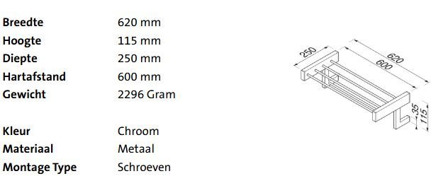 Geesa Modern Art Handdoekrek Met Plateau 60CM - Afbeelding 2