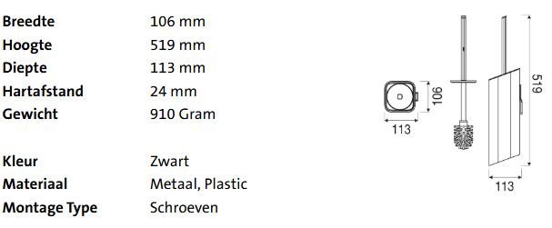 Geesa Shift Toiletborstel Met Houder Muurbevestiging - Afbeelding 2