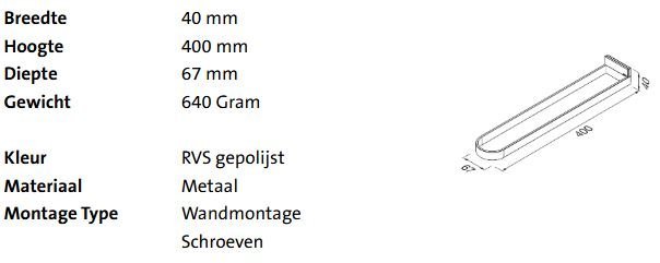 Geesa Craft Handdoekrek 2-armig - Afbeelding 2