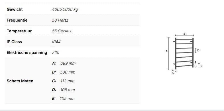 Smedbo Handdoekradiator,Compact - Afbeelding 2