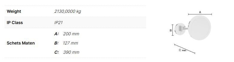 Smedbo Outline Vergrotingspiegel Draaibaar met, LED-verlichting PMMA, Dual Light - Afbeelding 2