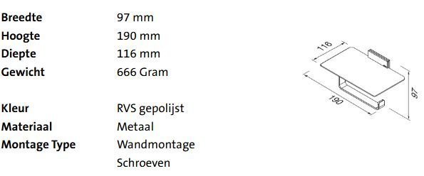 Geesa Craft Toiletrolhouder Met Planchet - Afbeelding 2