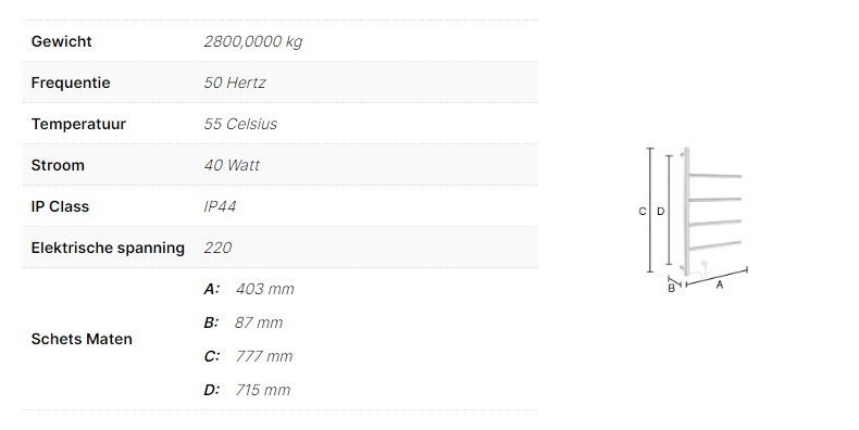 Smedbo Dry handdoekradiator met 4 draaibare armen - Afbeelding 4